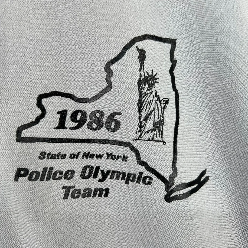 Vintage 1986 NY POLICE OLYMPIC TEAM Track Jacket‎ Men XL Fleece Lined ASCOT READ